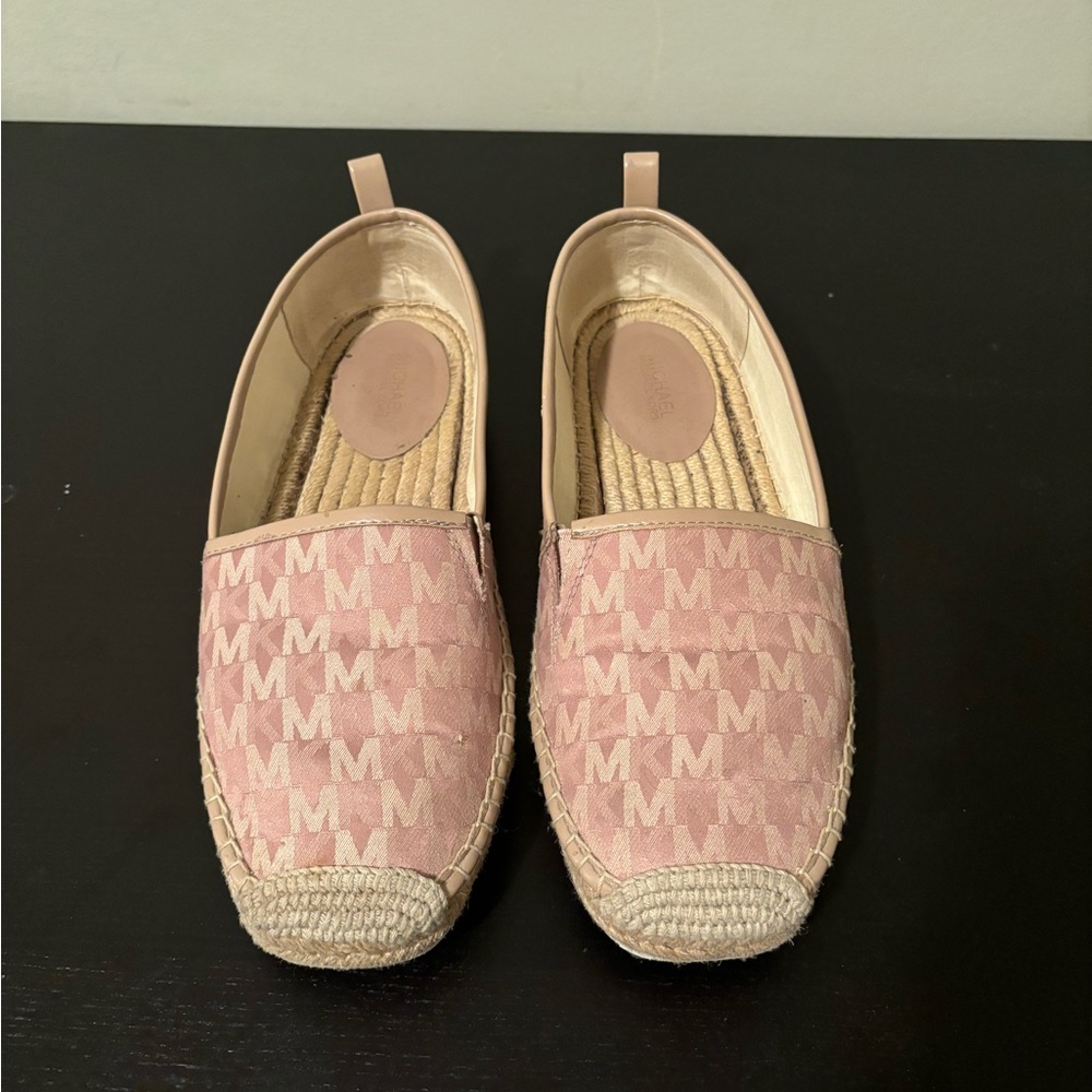 Michael Kors Kendrick Monogram  Pink Linen Espadrilles